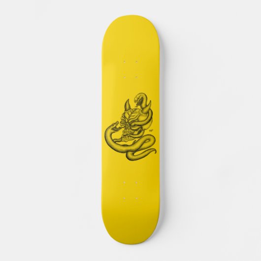 Skull - duivelkoppen met slang persoonlijk skateboard (Voorkant)