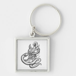 Skull - duivelkoppen met slang sleutelhanger