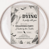 Skull Dying naar Halloween Party Kaart