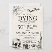 Skull Dying voor Halloween verjaardagsfeestje Kaart (Voorkant)