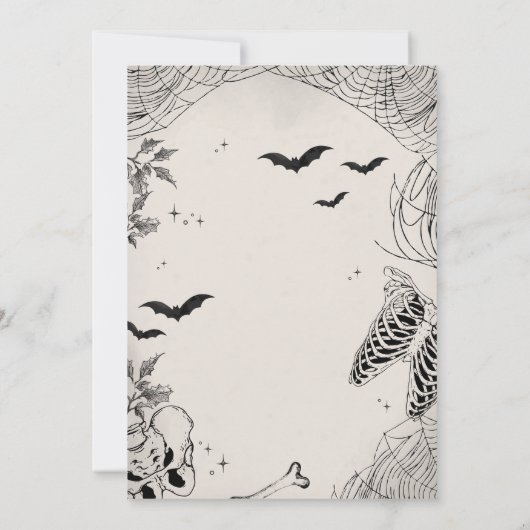 Skull Dying voor Halloween verjaardagsfeestje Kaart (Achterkant)