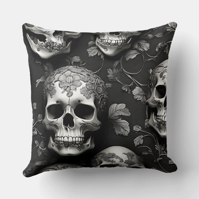 Skull edgy en mysterieus kussen (Achterkant)