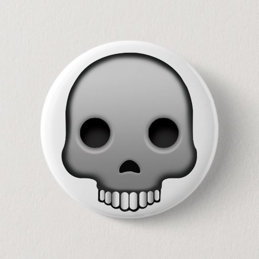 Skull Emoji Ronde Button 5,7 Cm (Voorkant)