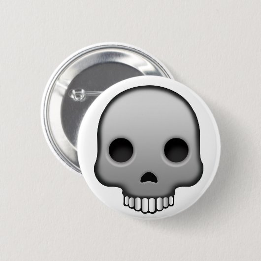 Skull Emoji Ronde Button 5,7 Cm (Voorkant /achterkant)