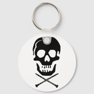 Skull en clarinets - Zwart op wit Sleutelhanger