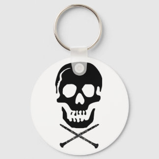 Skull en clarinets - Zwart op wit Sleutelhanger