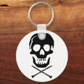Skull en clarinets - Zwart op wit Sleutelhanger (Voorkant)