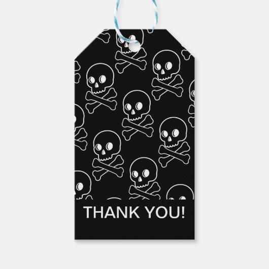 Skull en Crossbones Dank je Cadeaulabel (Voorkant)