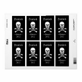 Skull en Crossbones Halloween Funny Wine Bottle Etiket (Full Sheet)