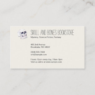 Skull en Crossbones Ivory White Visitekaartje