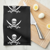 Skull en Crossbones Pirate Towel Theedoek (Quarter Fold)