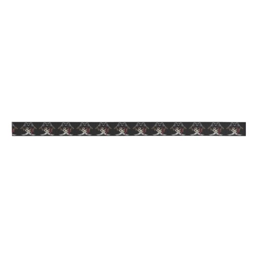 Skull en Crossed Swords Pirate Grosgrain Lint (Voorkant)