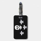 SKULL EN FLEUR DE LISE JOLLY ROGER BANNER BAGAGELABEL (Achterkant verticaal)