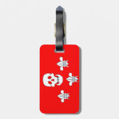 SKULL EN FLEUR DE LISE RED JOLLY ROGER BANNER BAGAGELABEL (Achterkant verticaal)