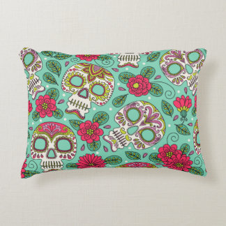 Skull en Flowers. Naadloze achtergrond. Mexicaanse Accent Kussen