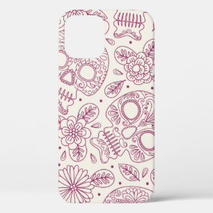 Skull en Flowers. Naadloze achtergrond. Mexicaanse Case-Mate iPhone Case
