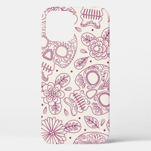 Skull en Flowers. Naadloze achtergrond. Mexicaanse Case-Mate iPhone Case (Achterkant)