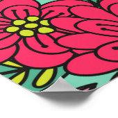 Skull en Flowers. Naadloze achtergrond. Mexicaanse Poster (Hoek)