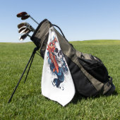 Skull en Koi Serenity Golfhanddoek (Groen)