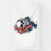 Skull en Koi Serenity Spandoek (Verticaal)