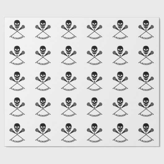 Skull en Lacrosse Sticks Cadeaupapier (Vlak)