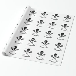 Skull en Lacrosse Sticks Cadeaupapier