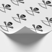 Skull en Lacrosse Sticks Cadeaupapier (Hoek)