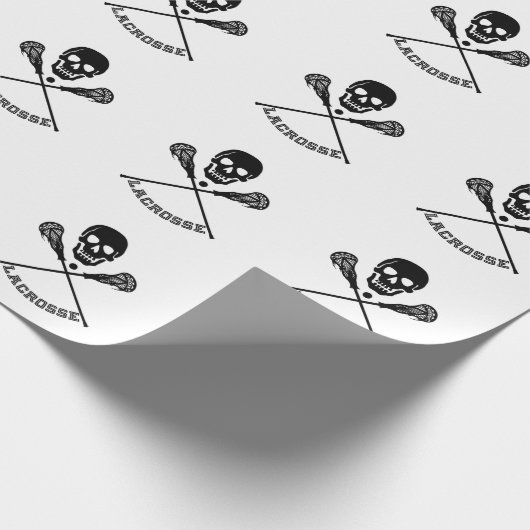 Skull en Lacrosse Sticks Cadeaupapier (Hoek)
