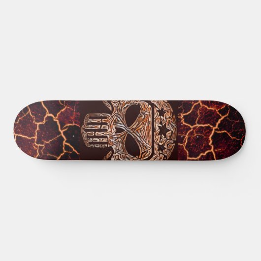 Skull en Lava Persoonlijk Skateboard (Horizontaal)