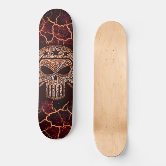 Skull en Lava Persoonlijk Skateboard (Voorkant)