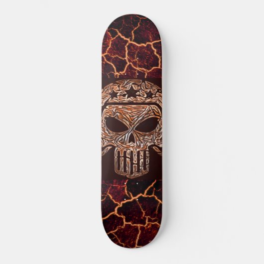 Skull en Lava Persoonlijk Skateboard (Voorkant)