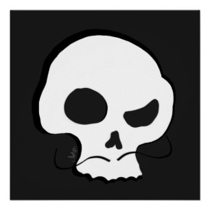Skull en Mustache Perfect Poster
