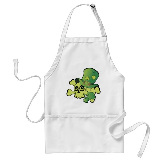 Skull en Shamrocks Standaard Schort (Voorkant)