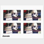 Skull- en spellingboek over geschenken, kleding en rechthoekige sticker (Vel)