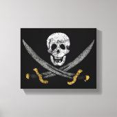 Skull en Swords Jolly Roger Pirate Flag Canvas Afdruk (Voorkant)