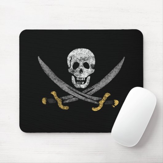Skull en Swords Pirate Flag Muismat (Met muis)