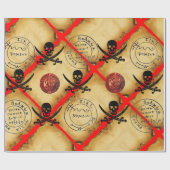 SKULL en SWORDS, PIRATEN DE PARCHTIE VAN HET KAART Cadeaupapier (Vlak)