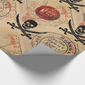 SKULL en SWORDS, PIRATEN DE PARCHTIE VAN HET KAART Cadeaupapier (Hoek)