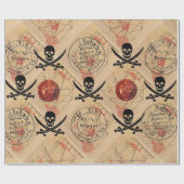 SKULL en SWORDS, PIRATEN DE PARCHTIE VAN HET KAART Cadeaupapier (Vlak)