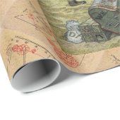 SKULL en SWORDS, PIRATEN DE PARCHTIE VAN HET KAART Cadeaupapier (Rol Hoek)