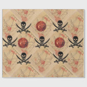 SKULL en SWORDS, PIRATEN DE PARCHTIE VAN HET KAART Cadeaupapier (Vlak)