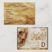 SKULL EN TEETH DENTAL CLINIC,DENTISTRY MONOGRAM VISITEKAARTJE (Voorkant / Achterkant)