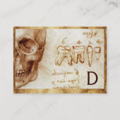 SKULL EN TEETH DENTAL CLINIC,DENTISTRY MONOGRAM VISITEKAARTJE (Achterkant)