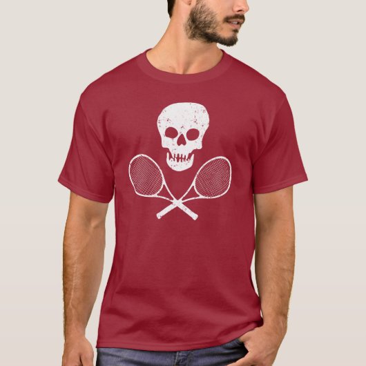 Skull en Tennis Racquets T-shirt (Voorkant)