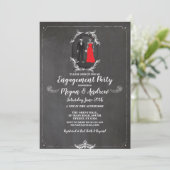 Skull Engagement Party Halloween Gothic Skeletons Kaart (Staand voorkant)