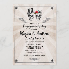 Skull Engagement Party Halloween Wedding Invite Kaart