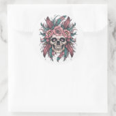 Skull Envelope Sealer Halloween Kunst en Ambacht Ronde Sticker (Tas)