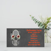 Skull Eyeballen Halloween Party Invite (Staand voorkant)