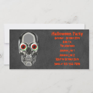 Skull Eyeballen Halloween Party Invite
