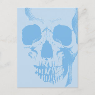 Skull Face Blue Briefkaart
